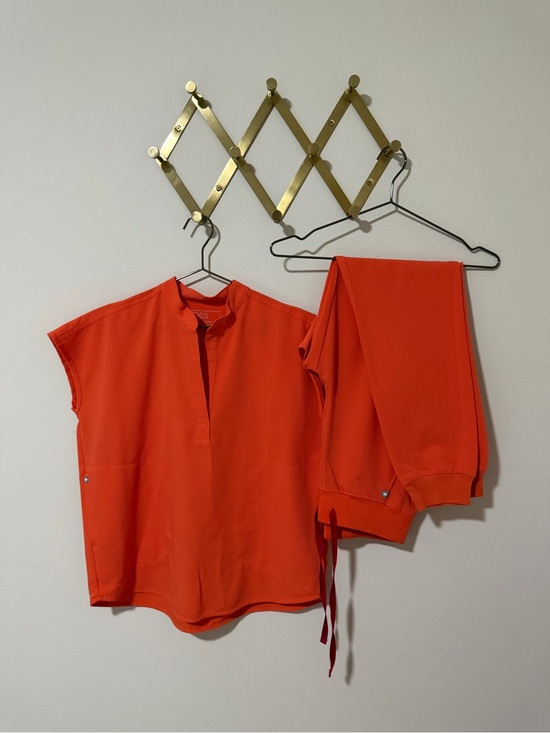 Figs Other - Figs Orange Notch-Neck Top & Bottom